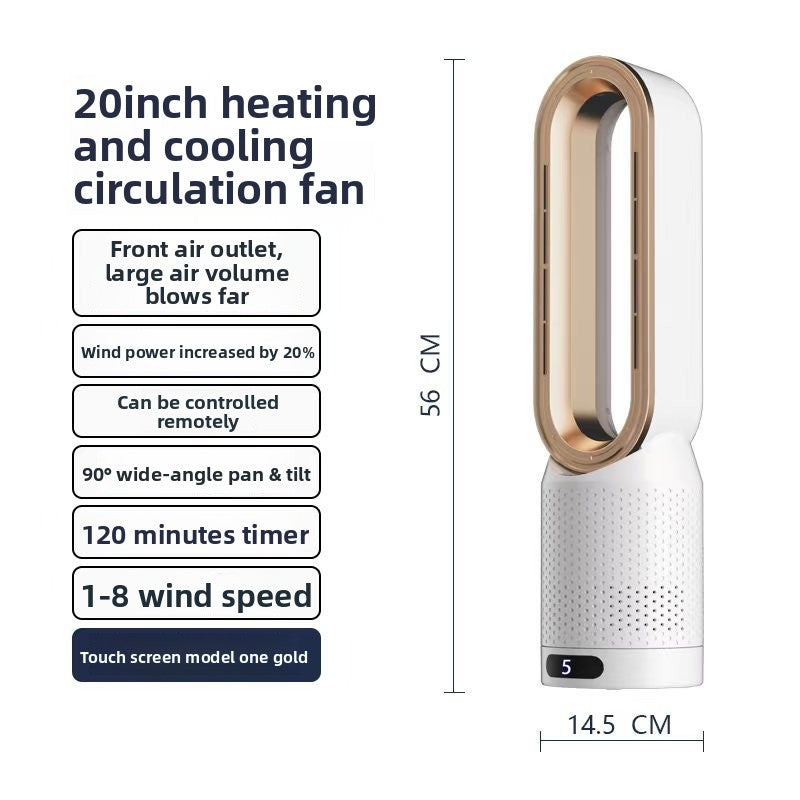 Bladeless Tower Fan — Quiet Safe Floor Fan with Air Filter, 8" Desktop to 20" Tower Options