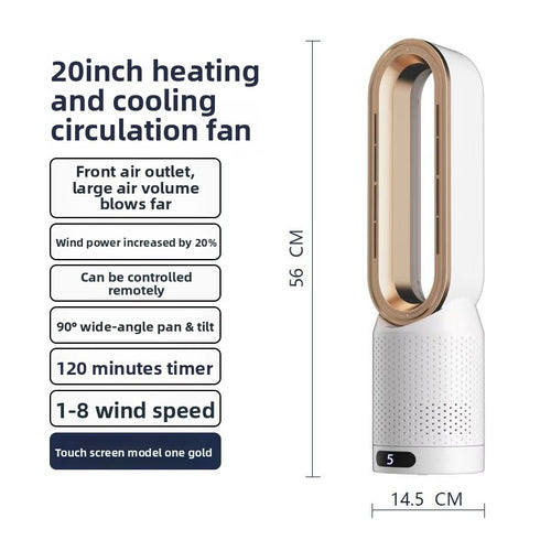 Bladeless Tower Fan — Quiet Safe Floor Fan with Air Filter, 8" Desktop to 20" Tower Options