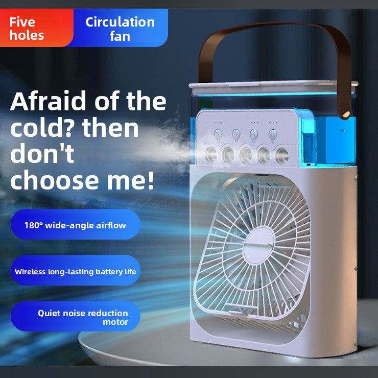 MistDesk Portable Desk Fan with Humidifier — USB Rechargeable Misting Cooling Fan