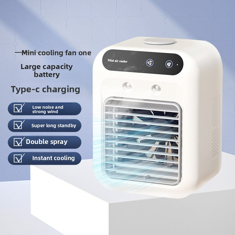 Portable Mini Air Cooler Fan with Humidifier — 3-in-1 USB Rechargeable Personal Space Cooler