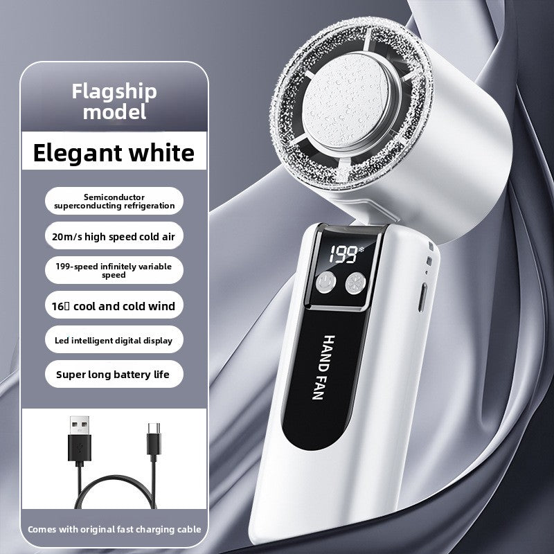 IceFold Portable Handheld Fan — Rechargeable Mini Personal Cooling Fan with Cold Plate, 5 Speeds
