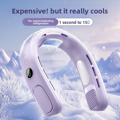 Bladeless Neck Fan — Portable Hands-Free Personal Cooling Fan, USB Rechargeable with Semiconductor Cooling, 5 Speeds