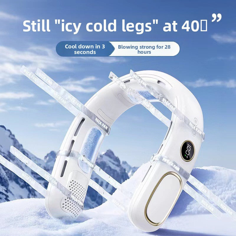 Bladeless Neck Fan — Portable Hands-Free Personal Cooling Fan, USB Rechargeable with Semiconductor Cooling, 5 Speeds