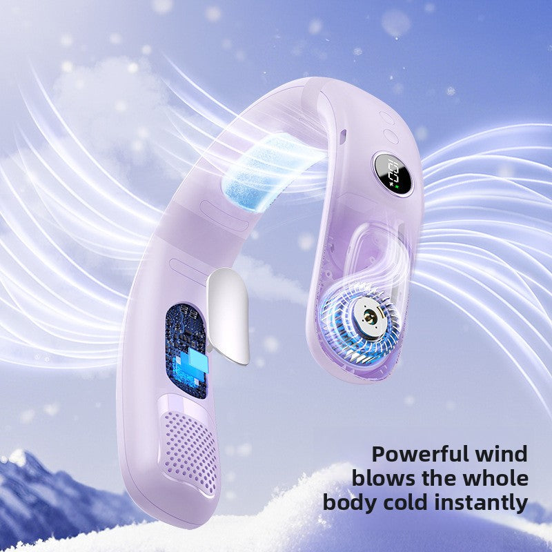 Bladeless Neck Fan — Portable Hands-Free Personal Cooling Fan, USB Rechargeable with Semiconductor Cooling, 5 Speeds