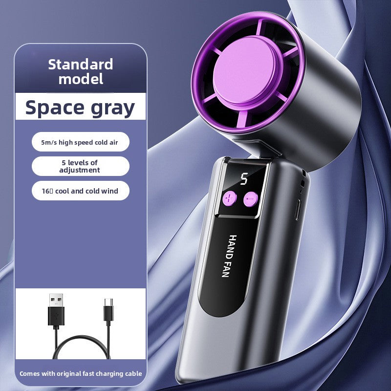 IceFold Portable Handheld Fan — Rechargeable Mini Personal Cooling Fan with Cold Plate, 5 Speeds