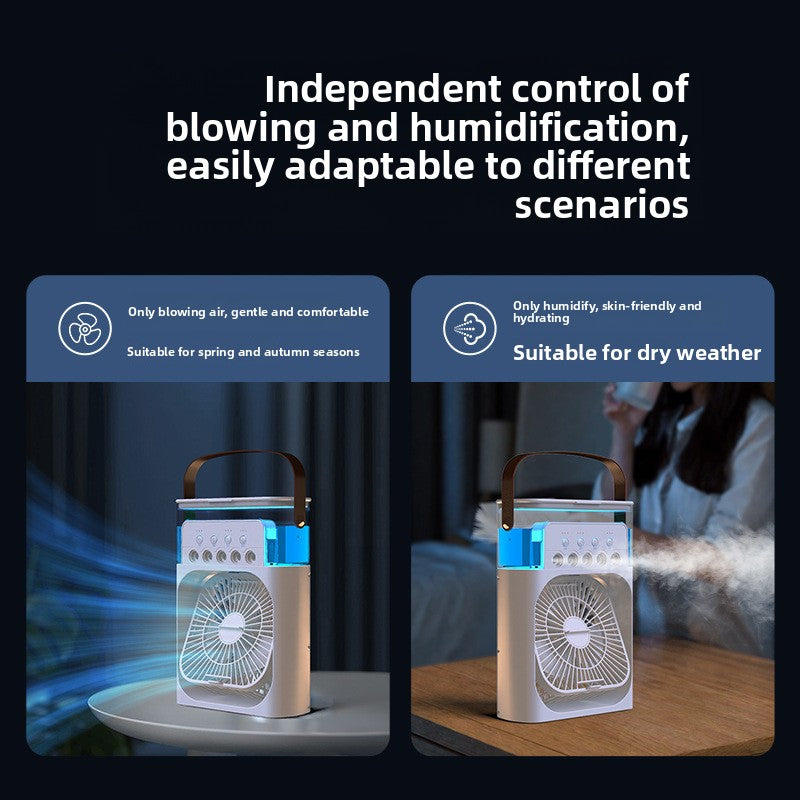 MistDesk Portable Desk Fan with Humidifier — USB Rechargeable Misting Cooling Fan
