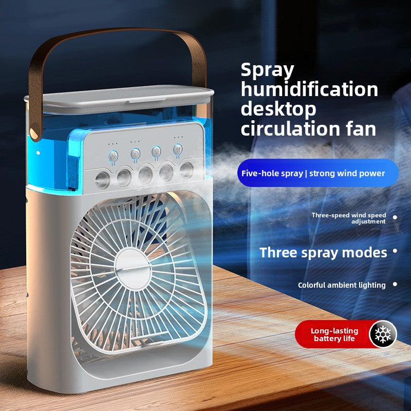 MistDesk Portable Desk Fan with Humidifier — USB Rechargeable Misting Cooling Fan