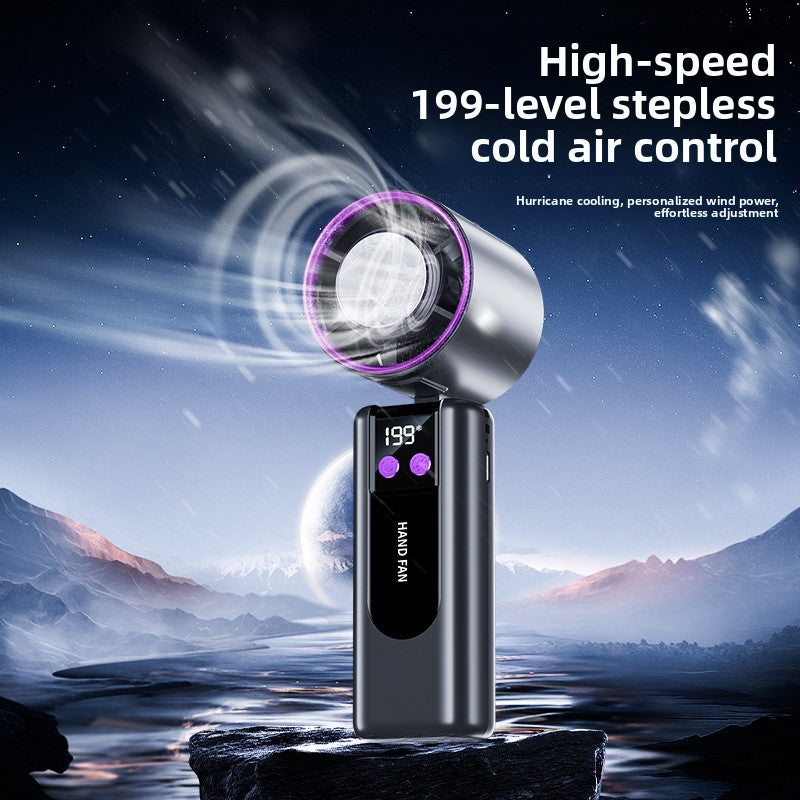 IceFold Portable Handheld Fan — Rechargeable Mini Personal Cooling Fan with Cold Plate, 5 Speeds
