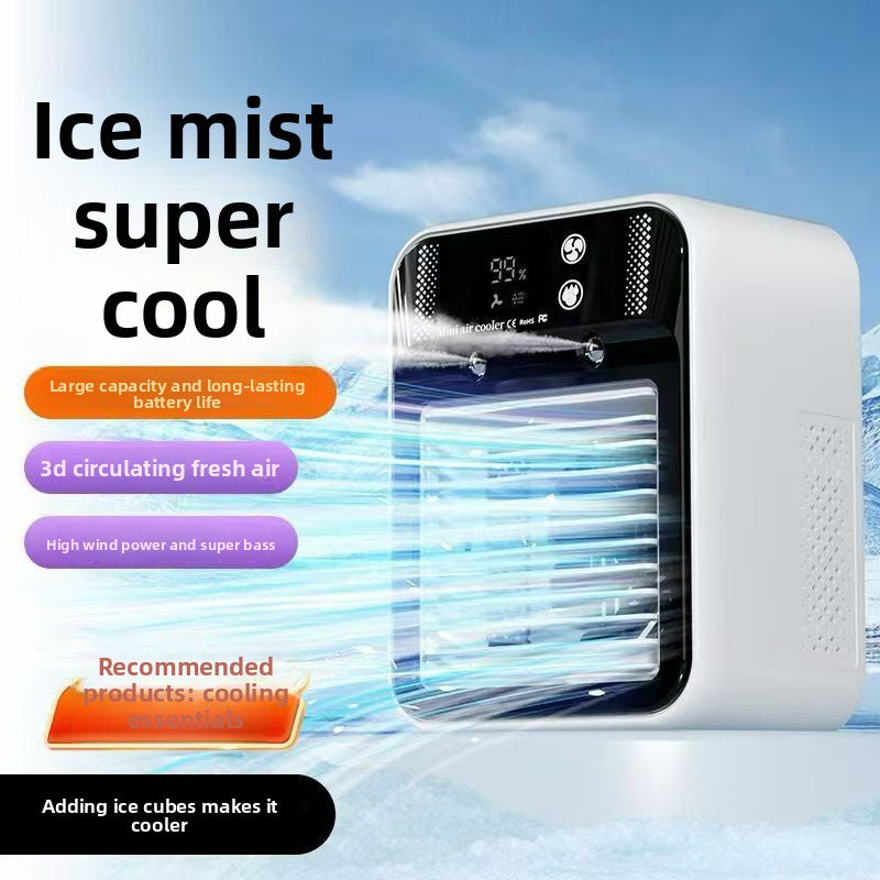 Portable Mini Air Cooler Fan with Humidifier — 3-in-1 USB Rechargeable Personal Space Cooler